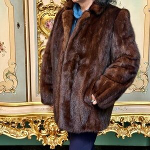 Brown mink coat in great condition.